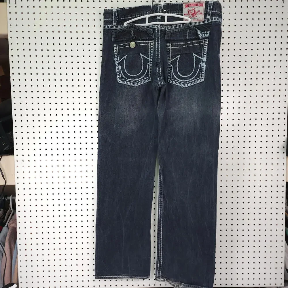 True Religion Men's Joey Row Seat Black Jeans 37x35‎ (Actual) Missing Pocket